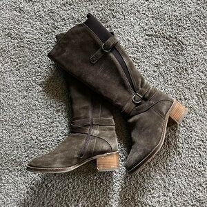 Suede Knee-High Boots